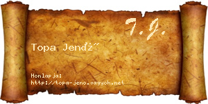 Topa Jenő névjegykártya